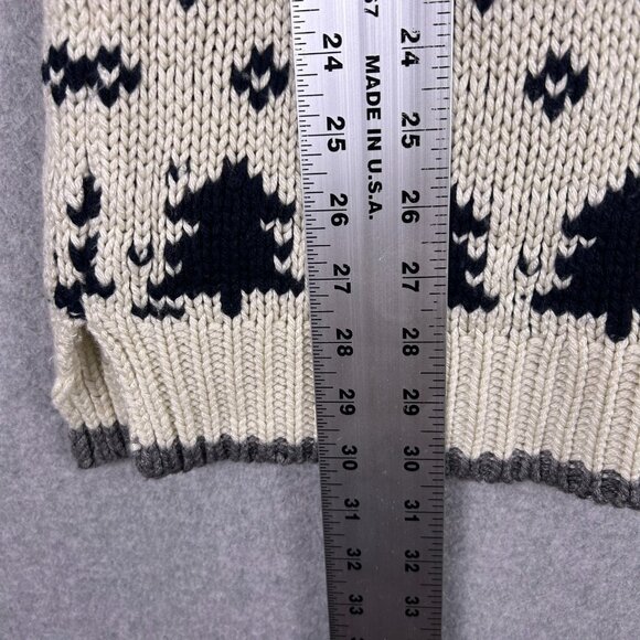 525 America Sweater Women's L Ivory Cashmere Wool Blend Ski Holiday Cozy Chunky - Picture 3 of 12